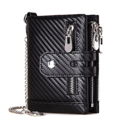 European and American first-layer kraft card bag men's short genuine leather wallet Father's Day gift