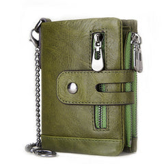 European and American first-layer kraft card bag men's short genuine leather wallet Father's Day gift