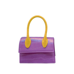 Fashion Crocodile Pattern PVC Women Top Handle Purse Jelly Color Brand Crossbody Bag  Summer Mini Beach Handbag