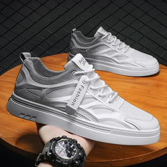 Fashion Men Casual Shoes Spring Men Sneakers Men Vulcanize Shoes White All-match Shoes Male Flats Lace-up Platform Tennis Shoes