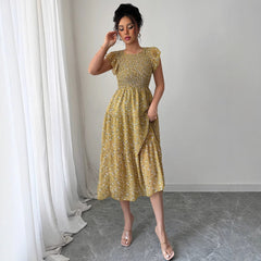 Fashion style floral slim fit dress for women