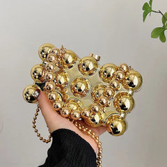 Fashionable mini lipstick bag trendy and versatile pearl chain crossbody bag
