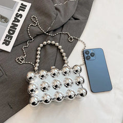 Fashionable mini lipstick bag trendy and versatile pearl chain crossbody bag