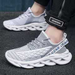 Flyknit mesh shoes for men lightweight and casual trendy shoes