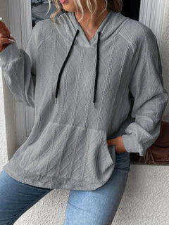 Full Size Drawstring Long Sleeve Hoodie