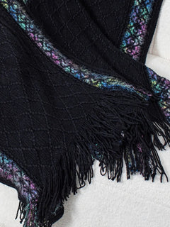 Hooded tassel cloak sweater shawl women's coat