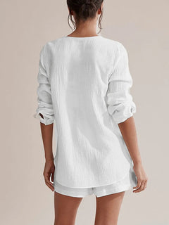Ladies' summer pajamas made of pure cotton gauze