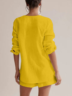 Ladies' summer pajamas made of pure cotton gauze