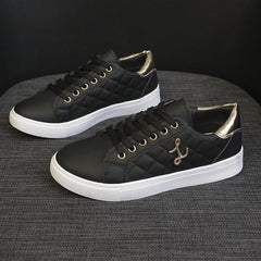 Little white shoes for women, lightweight, simple, fashionable, low top, flat bottom, versatile, women's trendy sports shoes