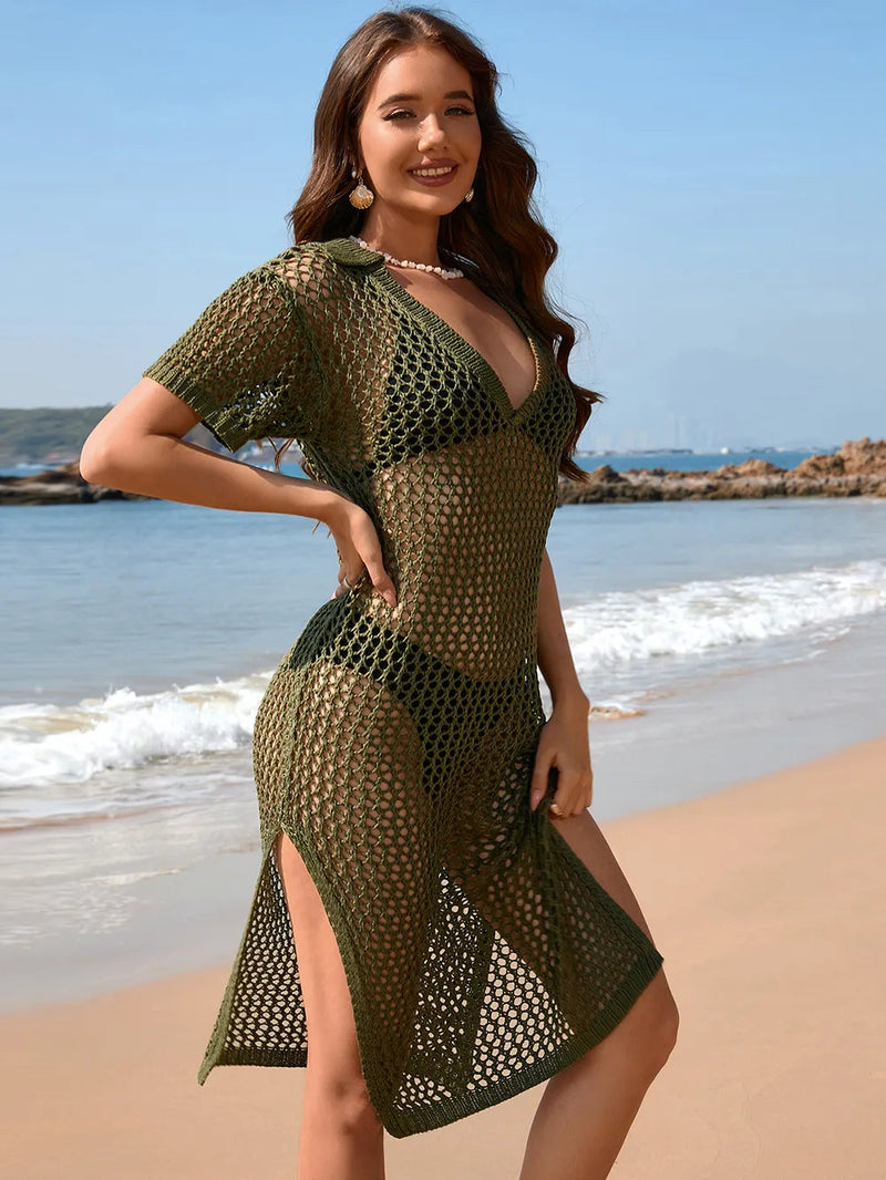 Long skirt loose solid color vacation pullover fashionable women's dress