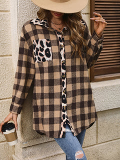 Loose casual plush plaid jacket jacket