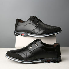Men's shoes, men's trendy shoes, Korean version, trendy British, versatile, soft sole, non tied casual leather shoes