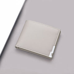Men's Short Wallet Simple Ultra Thin Gray Can Hold Driver License Wallet Multi-Card Wallet Student Wallet