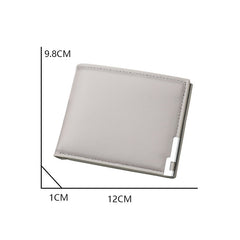 Men's Short Wallet Simple Ultra Thin Gray Can Hold Driver License Wallet Multi-Card Wallet Student Wallet