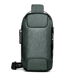 Men's Waterproof USB Oxford Crossbody Bag Anti-theft Shoulder Sling Bag Multifunction Short Travel Messenger Chest Pack For Male