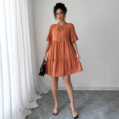 Minimalist style strap solid color dress for women