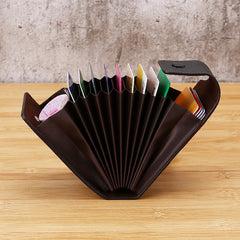Multi functional card holder for men's and women's accordion bank card holder