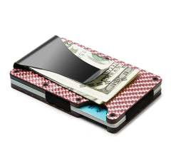 Multifunctional Carbon Fiber Card Holder Metal Card Box Anti-Degaussing Anti-Theft Swipe Credit Card Box Stripe Pattern