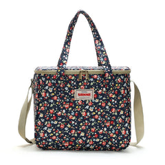 New Broken Flower Insulation Bag Large Capacity Student Lunch Box Bag Portable Aluminum Foil Ice Bag Outdoor Picnic Bag