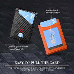 New Carbon Fiber Dollar Clip Contrast Color Pull Leather Wallet Wallet Men's Banknote Clip Wallet