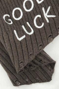 One shoulder autumn/winter sweater goodbuck letter slim fit top versatile diagonal hem