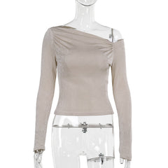 One shoulder long sleeved top as a base for women's clothing