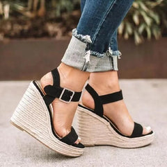 Open Toe High Heel Wedge Sandals