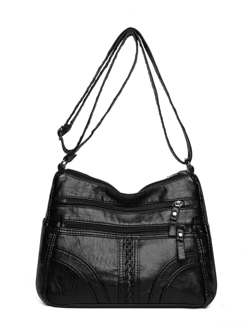 PU Leather Adjustable Strap Shoulder Bag