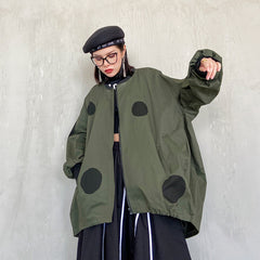 Retro long sleeved stand up collar trench coat for women loose and fashionable stylish zipper cardigan