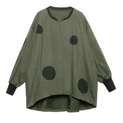 Retro long sleeved stand up collar trench coat for women loose and fashionable stylish zipper cardigan