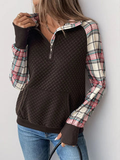 Retro patchwork retro texture pullover hoodie
