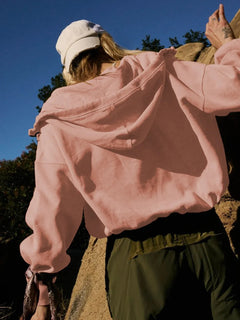 Sports hoodie zipper drawstring long sleeved top jacket