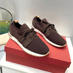 Sports shoes with lace up fly weave breathable casual thick soled shoes