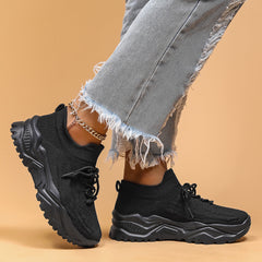 Sports women's shoes breathable fly woven socks shoes for lazy people one step on lazy shoes