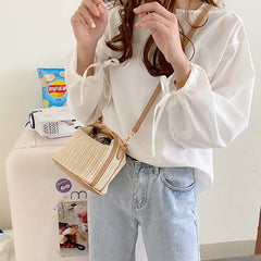 Straw woven small bag casual women's bag hand-held shoulder crossbody bag