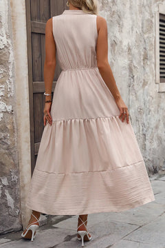 Summer new women's solid color temperament slim fit dress