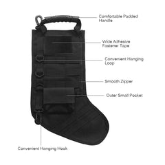 Tactical Christmas Stocking Bag Ruck up Hanging Santa Stocking Christmas Decoration Gifts Stocking Bag