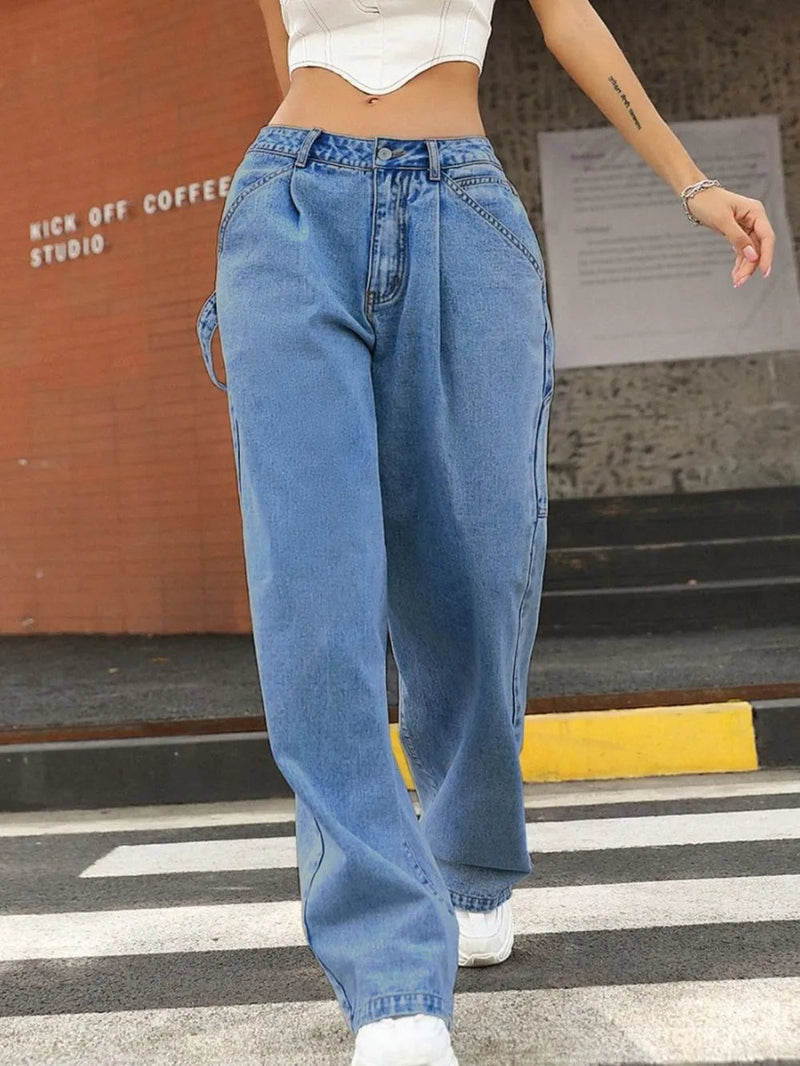 Wide Leg Jeans with Pockets