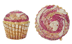 Women Blue Cupcake Evening Bag Crystal Clutch Purses Wedding Bridal Rhinestone Handbag Party Minaudiere Bag