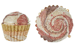 Women Blue Cupcake Evening Bag Crystal Clutch Purses Wedding Bridal Rhinestone Handbag Party Minaudiere Bag