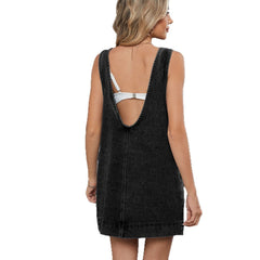 Women's backless casual vest dress with camisole skirt